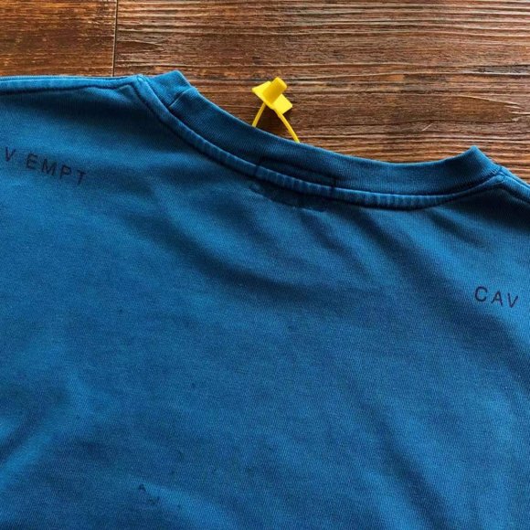 Cavermpt Blue Long Sleeve Hoodie Black Abstract Print - Picture 5 of 15